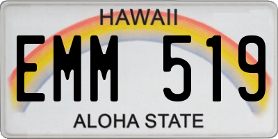 HI license plate EMM519