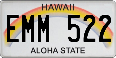 HI license plate EMM522