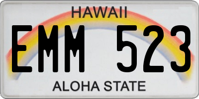 HI license plate EMM523