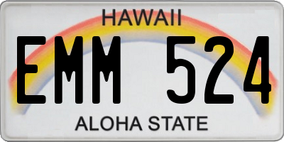 HI license plate EMM524