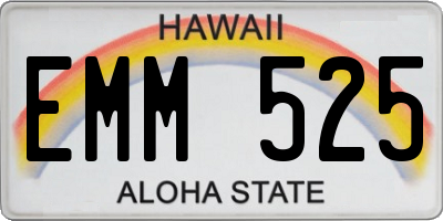 HI license plate EMM525