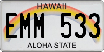 HI license plate EMM533