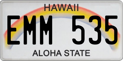 HI license plate EMM535