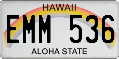 HI license plate EMM536