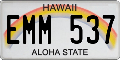 HI license plate EMM537