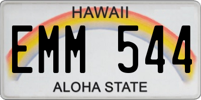 HI license plate EMM544