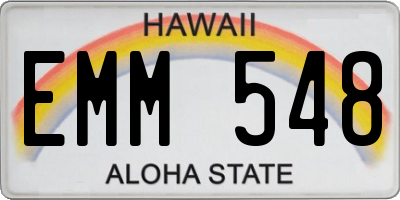 HI license plate EMM548