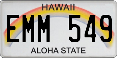 HI license plate EMM549