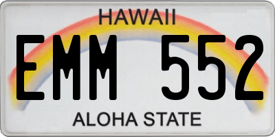 HI license plate EMM552