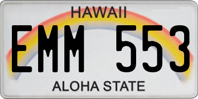 HI license plate EMM553