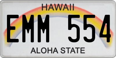 HI license plate EMM554