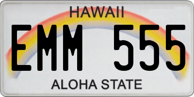 HI license plate EMM555