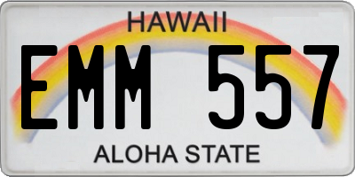 HI license plate EMM557