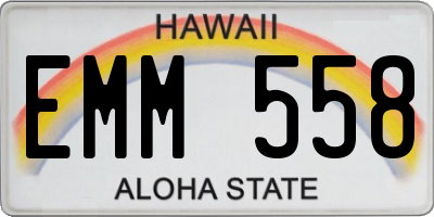 HI license plate EMM558