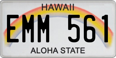 HI license plate EMM561