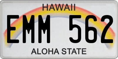 HI license plate EMM562