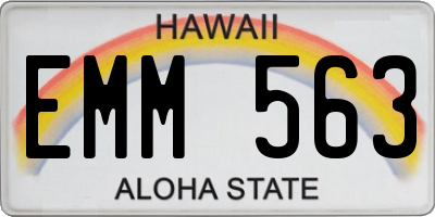 HI license plate EMM563