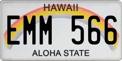 HI license plate EMM566