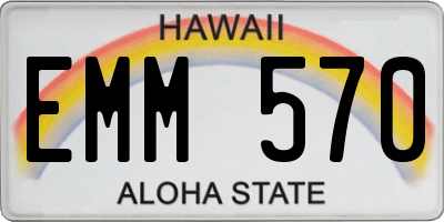 HI license plate EMM570