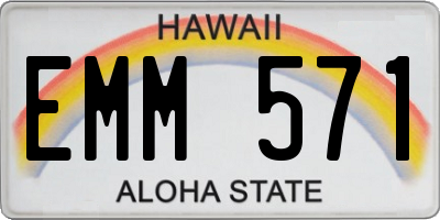 HI license plate EMM571