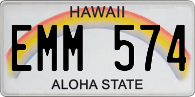 HI license plate EMM574