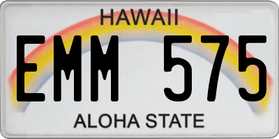 HI license plate EMM575
