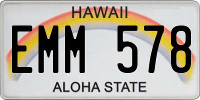 HI license plate EMM578
