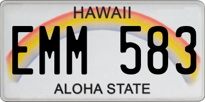 HI license plate EMM583