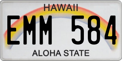 HI license plate EMM584