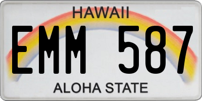 HI license plate EMM587