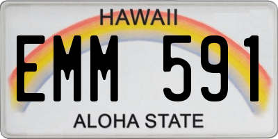 HI license plate EMM591
