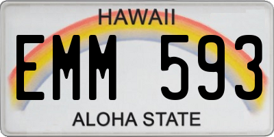 HI license plate EMM593