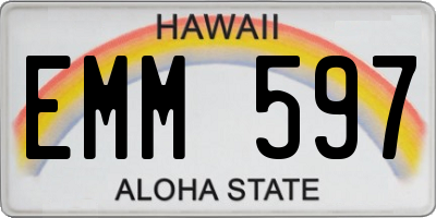 HI license plate EMM597