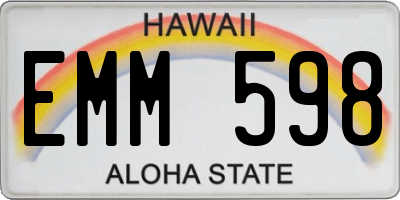 HI license plate EMM598