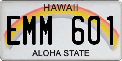 HI license plate EMM601