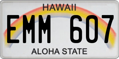 HI license plate EMM607