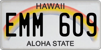 HI license plate EMM609