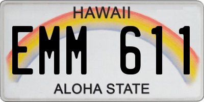 HI license plate EMM611
