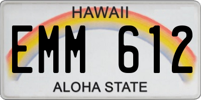 HI license plate EMM612