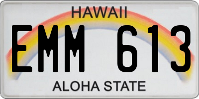 HI license plate EMM613
