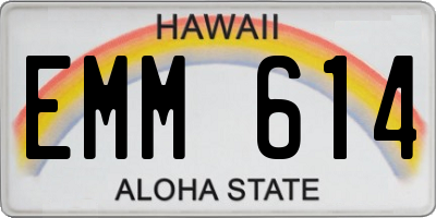 HI license plate EMM614