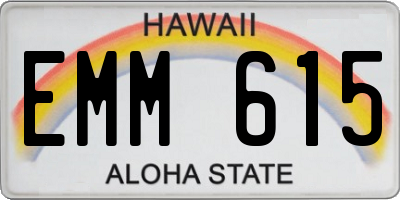 HI license plate EMM615
