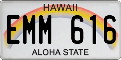 HI license plate EMM616