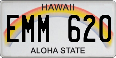 HI license plate EMM620