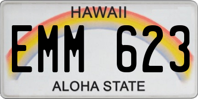 HI license plate EMM623