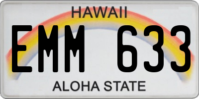 HI license plate EMM633