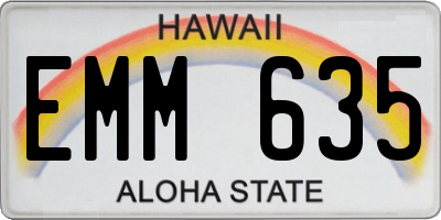 HI license plate EMM635