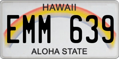 HI license plate EMM639