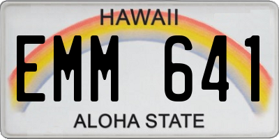 HI license plate EMM641