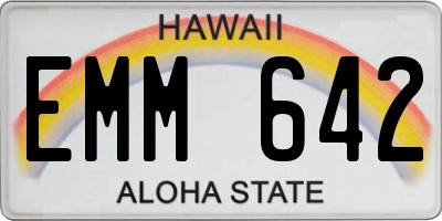 HI license plate EMM642